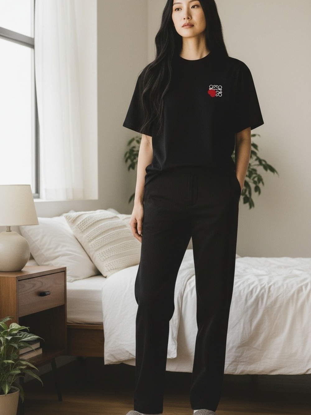 Men's Black Straight-Leg Pants - Classic Everyday Wear